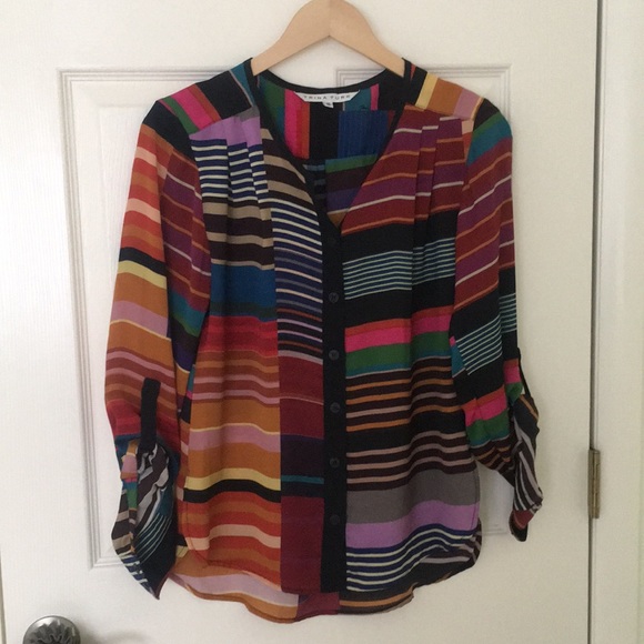 Trina Turk Tops - Colorful silk button down shirt